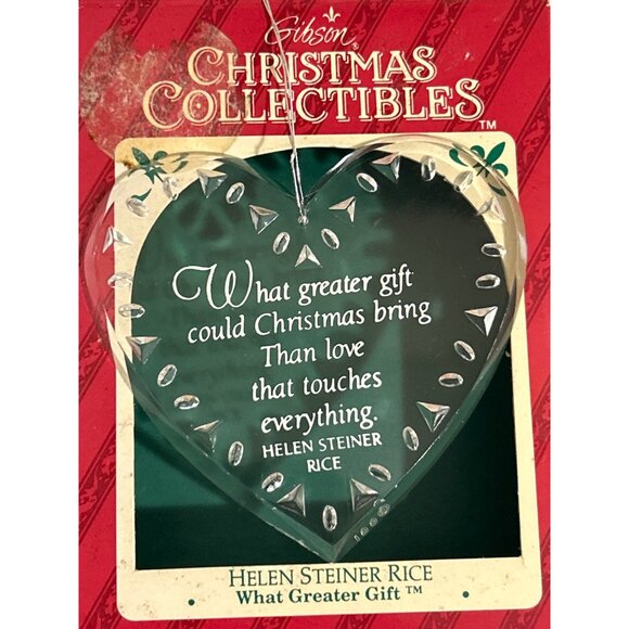 Christmas Collectible Ornaments Set Of 3 Acrylic Inc. Helen Steiner Rice Heart - Picture 2 of 7